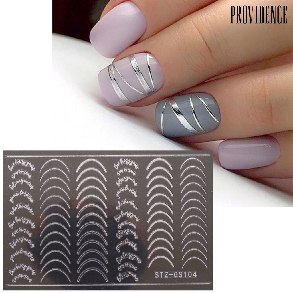 Providence Strip Kuku Bentuk Setengah Bulan Efek 3D Ultra Tipis Rose Gold Striping Tape Garis Desain Manicure Untuk Wanita