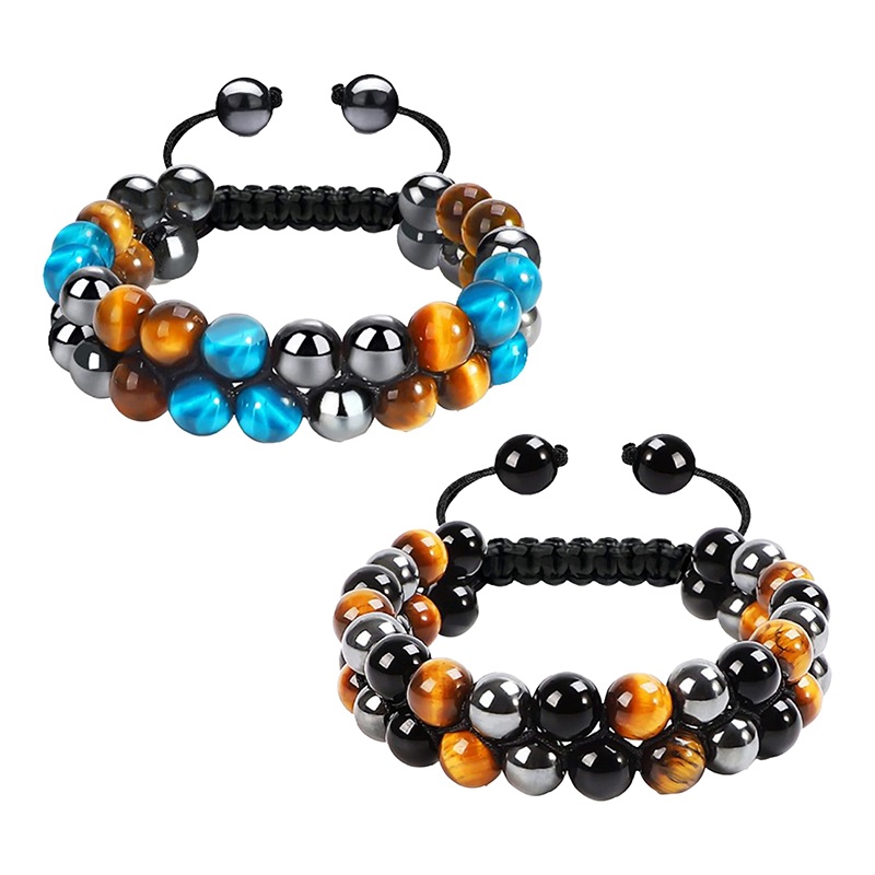 Gelang Perlindungan Alami Biru Kuning Tigers Eye Hematite 8mm Beads Crystal Bracelet Gelang Penyembuhan Untuk Pria Wanita Membawa Kemakmuran Keberuntungan Dan Kesehatan