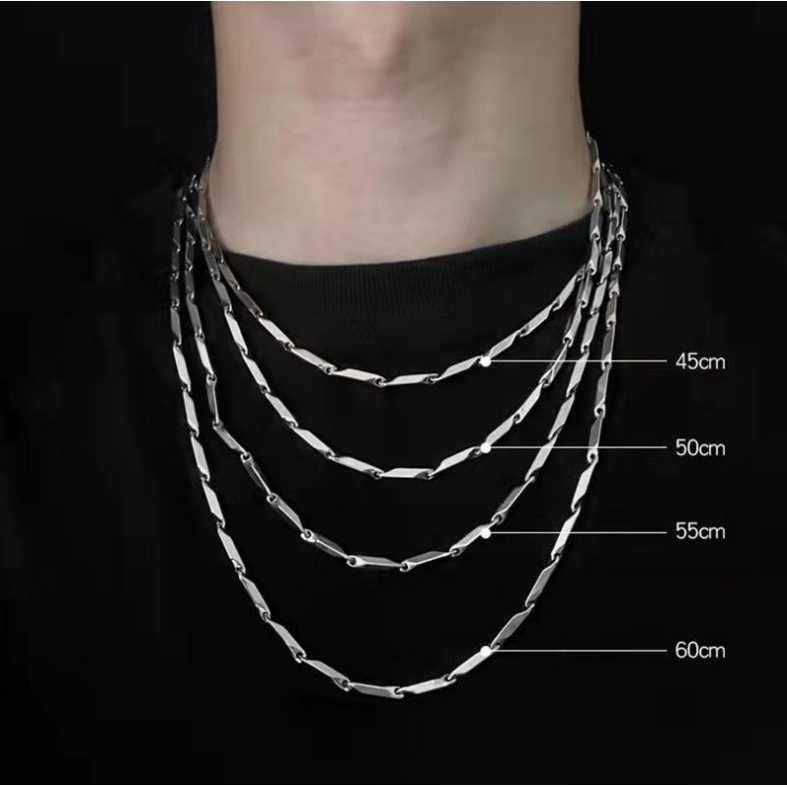 Gadis Keren hiphop Cowok Titanium Anti Karat Kalung Necklace Choker Perhiasan Pacar Hadiah