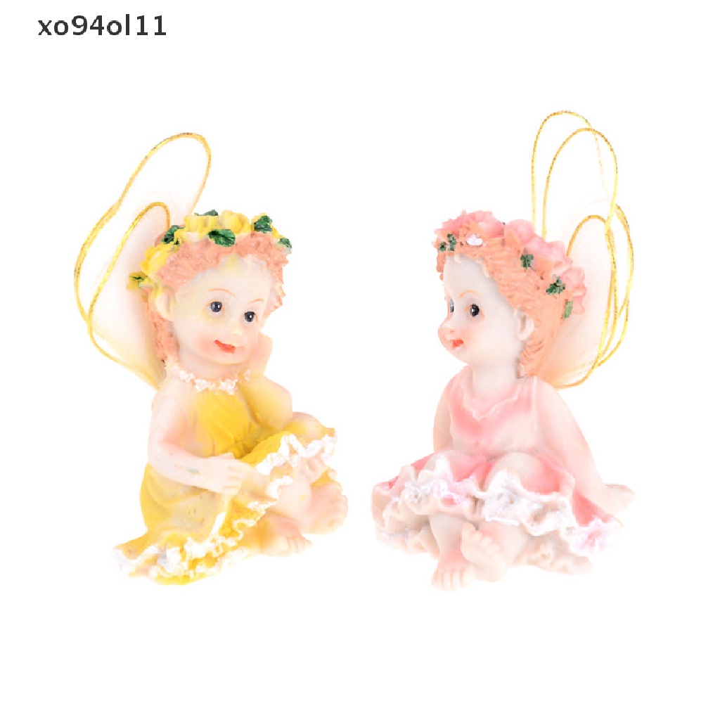 Xo Fairy Flower Angels Ornamen Miniatur Resin DIY Dekorasi Taman Peri OL