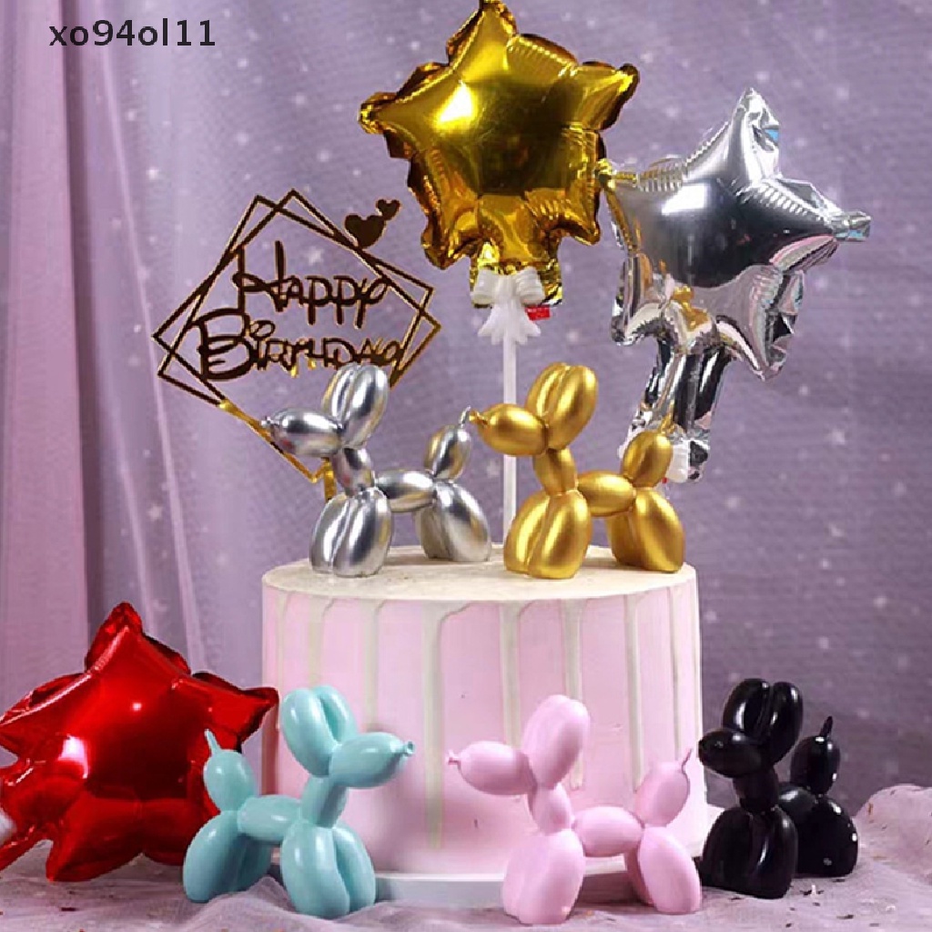 Xo Kerajinan Resin Patung Hadiah Balon Kecil Anjing Rumah Desktop Ornamen Dekorasi Kue OL