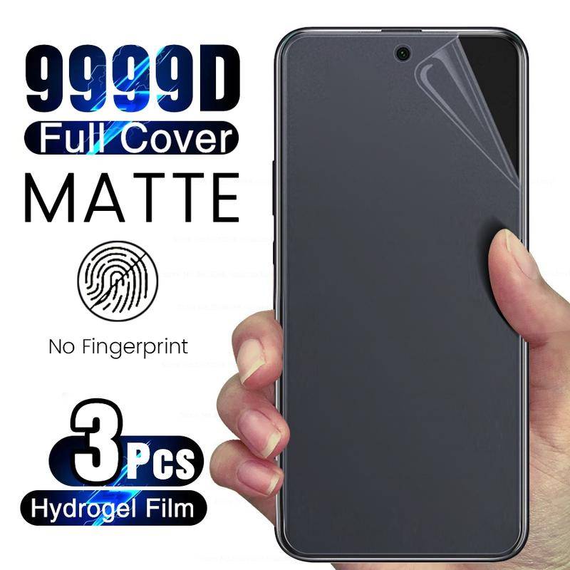 3pcs Curved Matte Hydrogel Film Untuk Xiaomi Black Shark5 4 Pro Shark 5rs Frosted Pelindung Layar Bukan Kaca