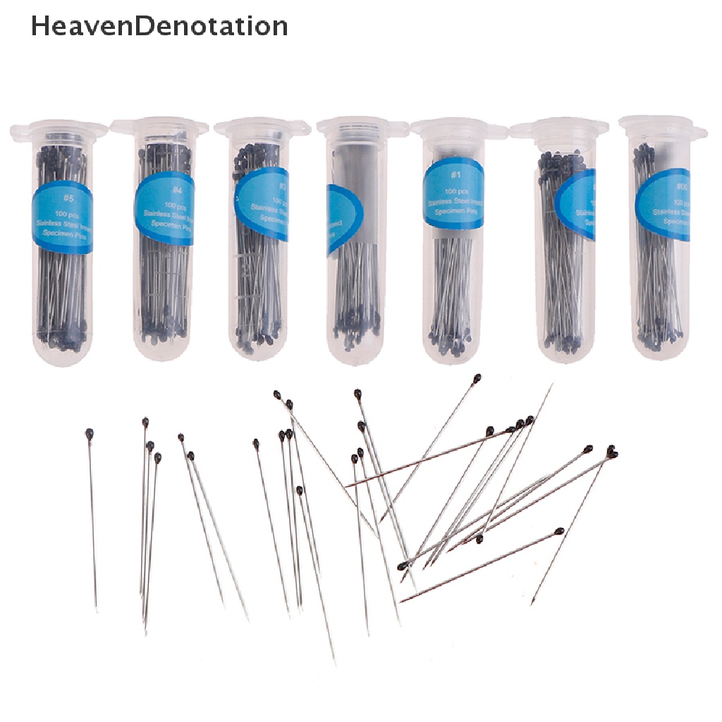 [HeavenDenotation] 100pcs Pin Serangga Spesimen Bahan Stainless Steel Untuk Lab Sekolah Entomoy HDV