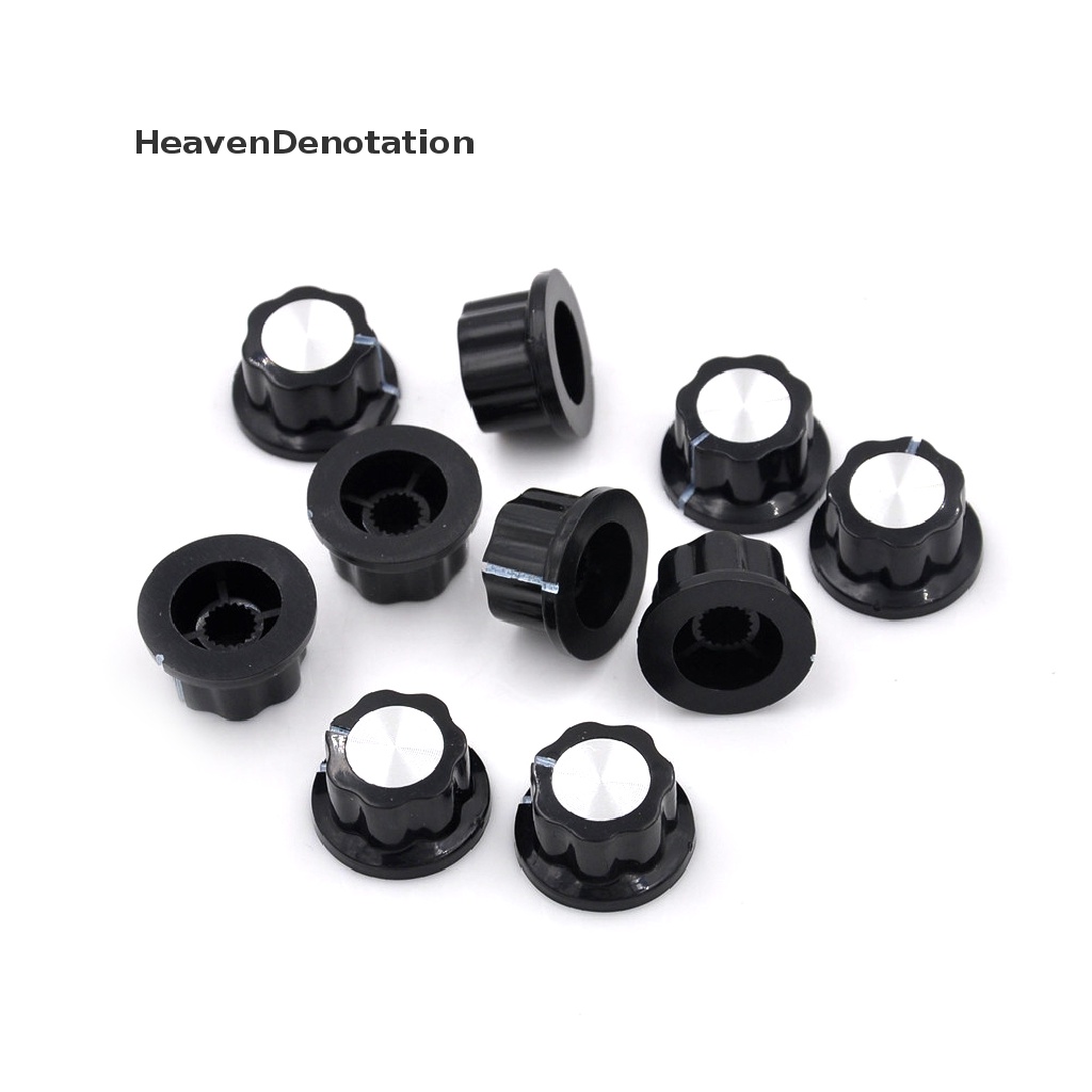 [HeavenDenotation] 10pcs Potensiometer Knob Rotary Control Turning Bakelite Knob Lubang Dia 6mm HDV