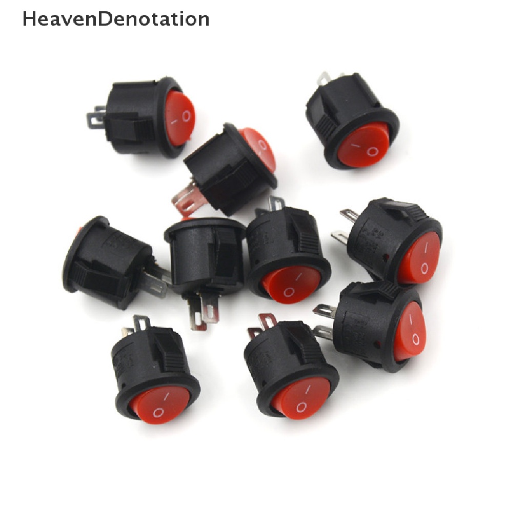 [HeavenDenotation] 10pcs Saklar Rocker Kapal Bulat Diameter 16mm Saklar Rocker Switch Mini 2pin ON-OFF 3A/250V HDV