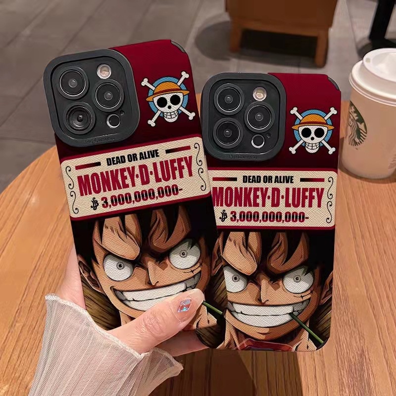 Soft Case Kulit One Piece Luffy Keren iP iPhone 6S 7 8 Plus SE 2020 X XR XS Max11 12 13 14 Pro Max 14 Plus 12 13 Casing Hp Mini Pria Cowok