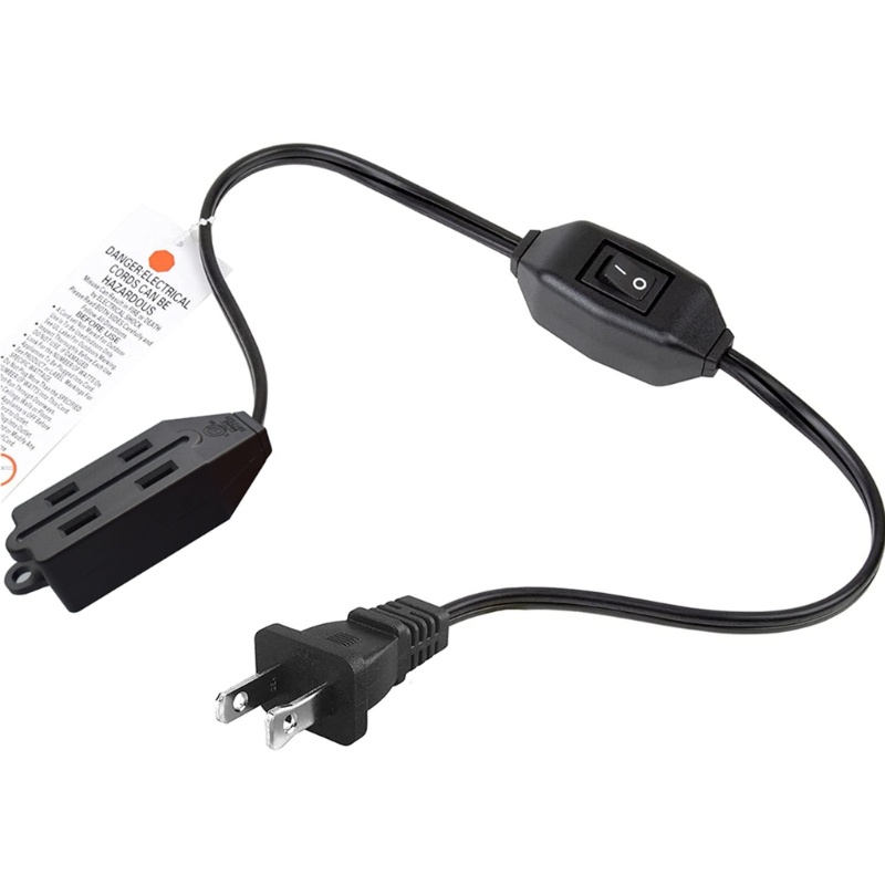 Cre Strip Power 2cabang Dengan Saklar 12A 1-15P Ke 1-15R 64cm Kabel Ekstensi 3outlet Untuk Desktop Rumah Penggunaan Indoor Dapur