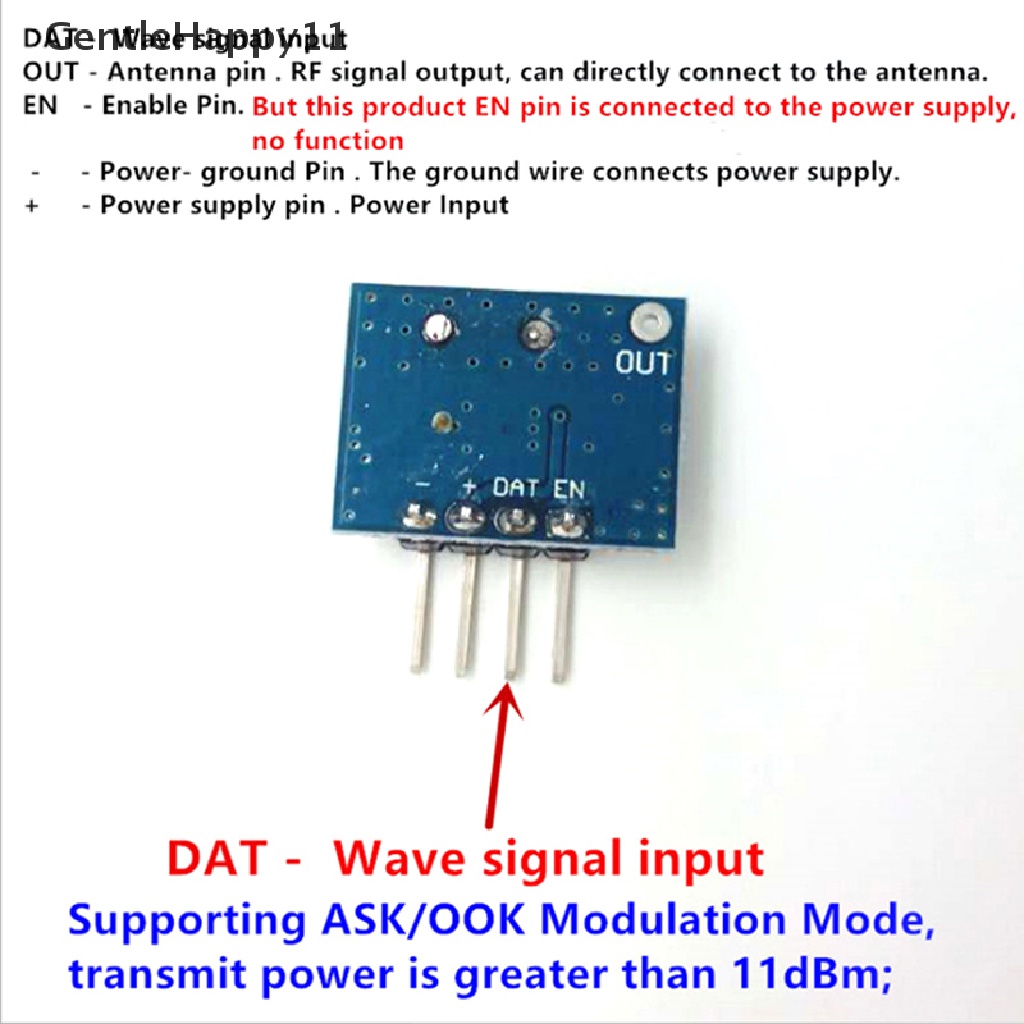 Modul RF GentleHappy 433mhz kit receiver Dan transmitter superheterodyne Untuk arduino id