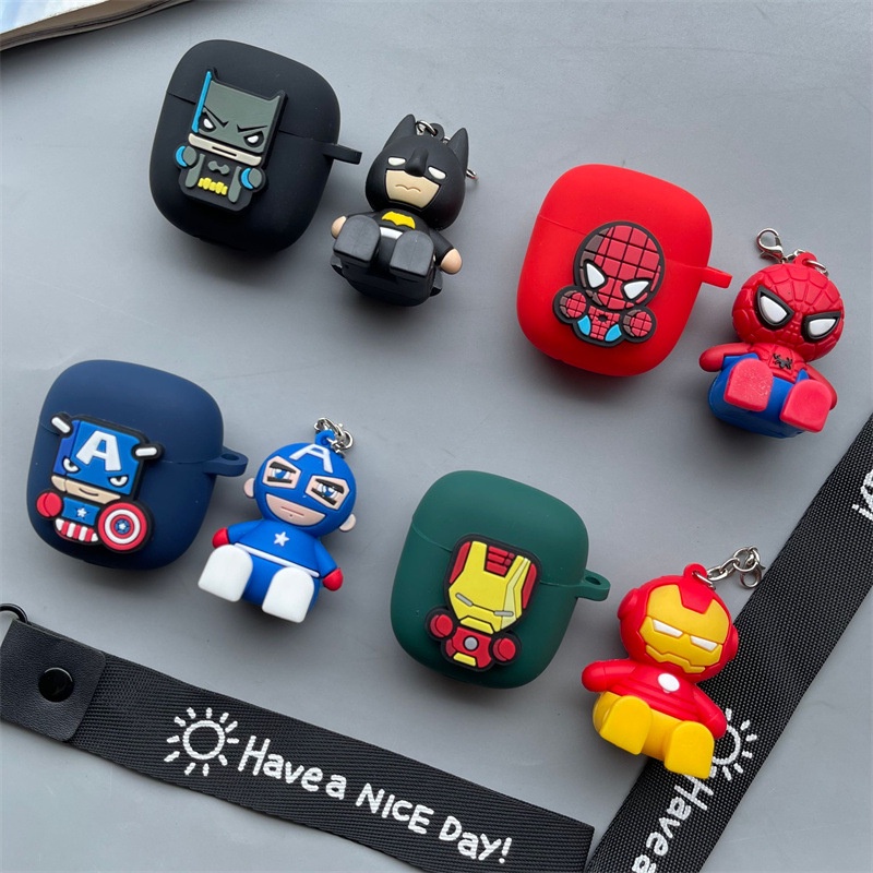 Jbl TUNE FLEX Wireless Bluetooth Earphone Pelindung Case Silikon Kartun Batman Spider Man Anti Jatuh Soft Case