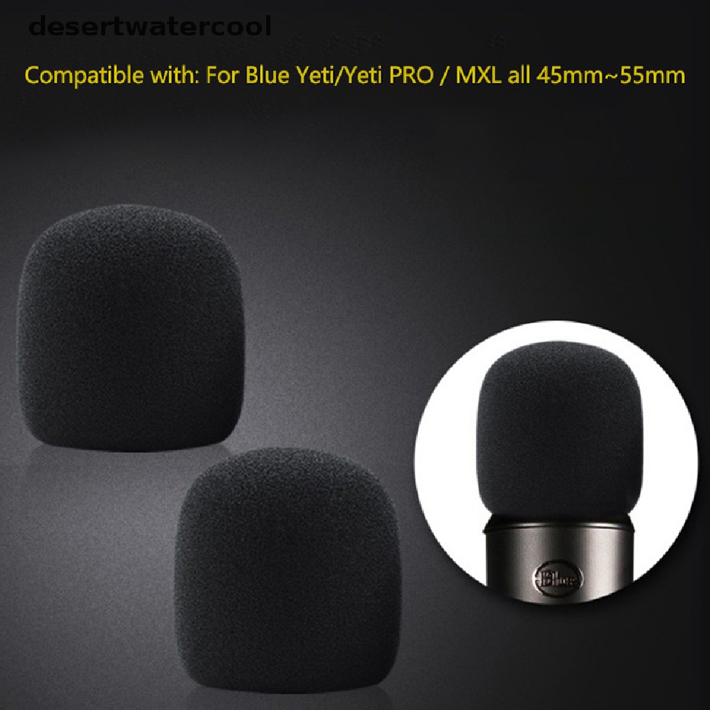 Deid 1PC Hitam Mikrofon Busa Cover Filter Kaca Depan Spons Penutup Pengganti Blue Yeti Pro Mic Martijn