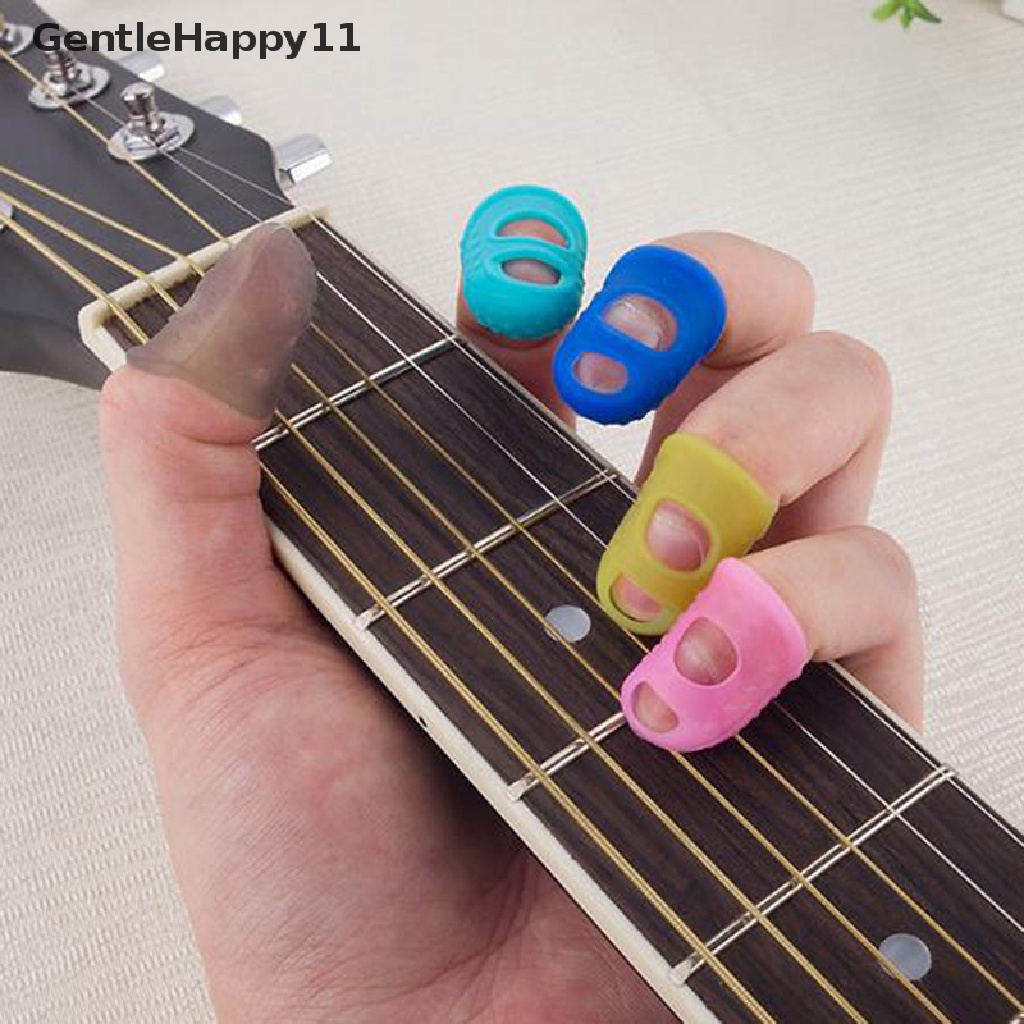 Gentlehappy 10PCS Finger Sleeve Silicone Glove AntiSlip Pelindung Jari Aksesoris Gitar id