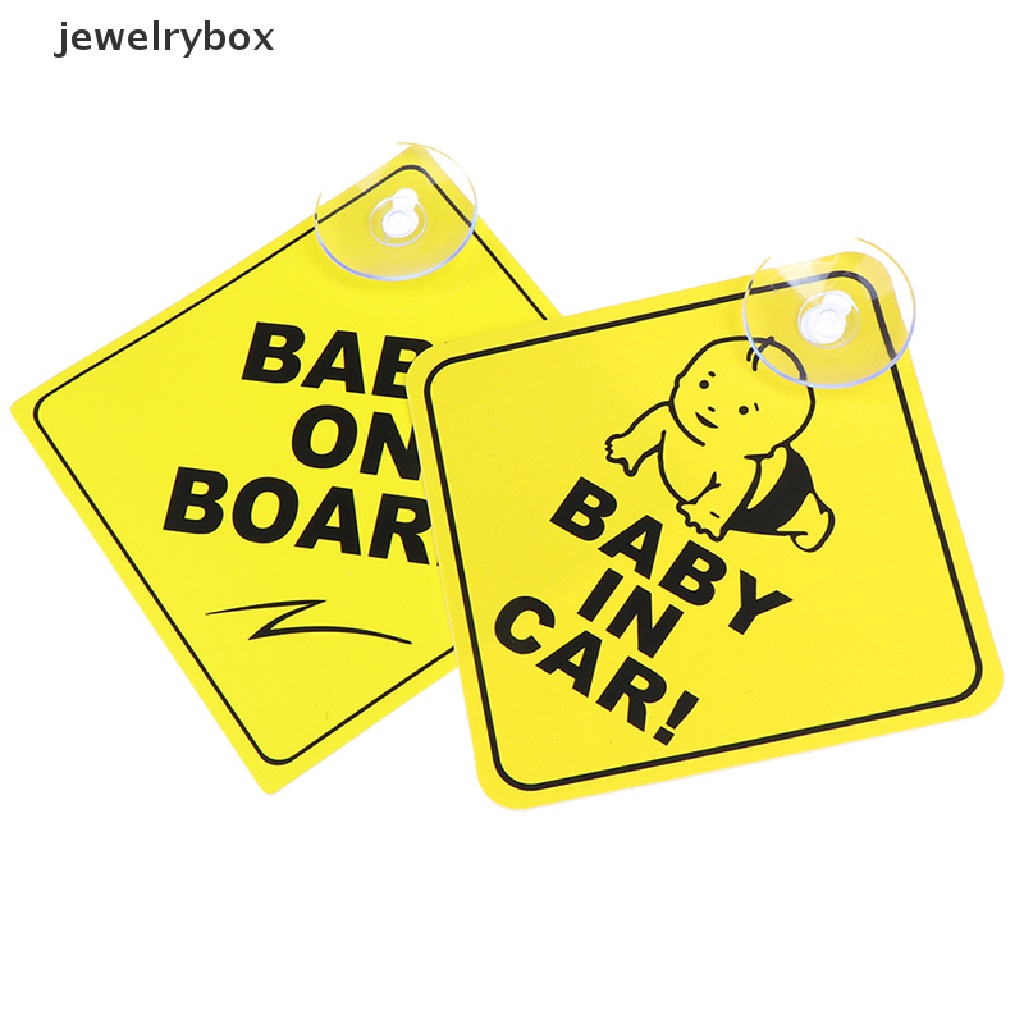 [jewelrybox] Baby On Board SAFETY Jendela Mobil Suction Cup Kuning Reflektif Tanda Peringatan 12CM Butik