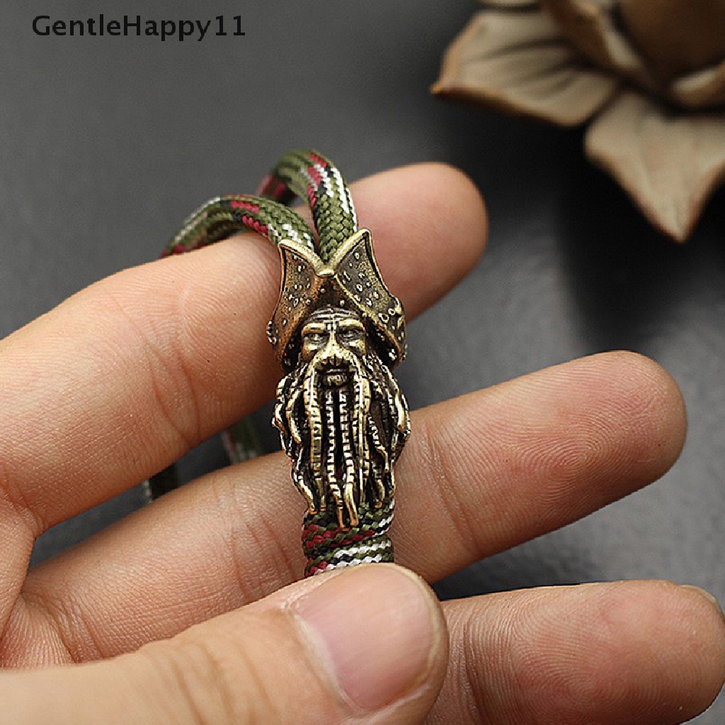 Gentlehappy Copper Octopus Beads Rope Pendant Brass Skull Paracord Beads Gantungan Kunci id