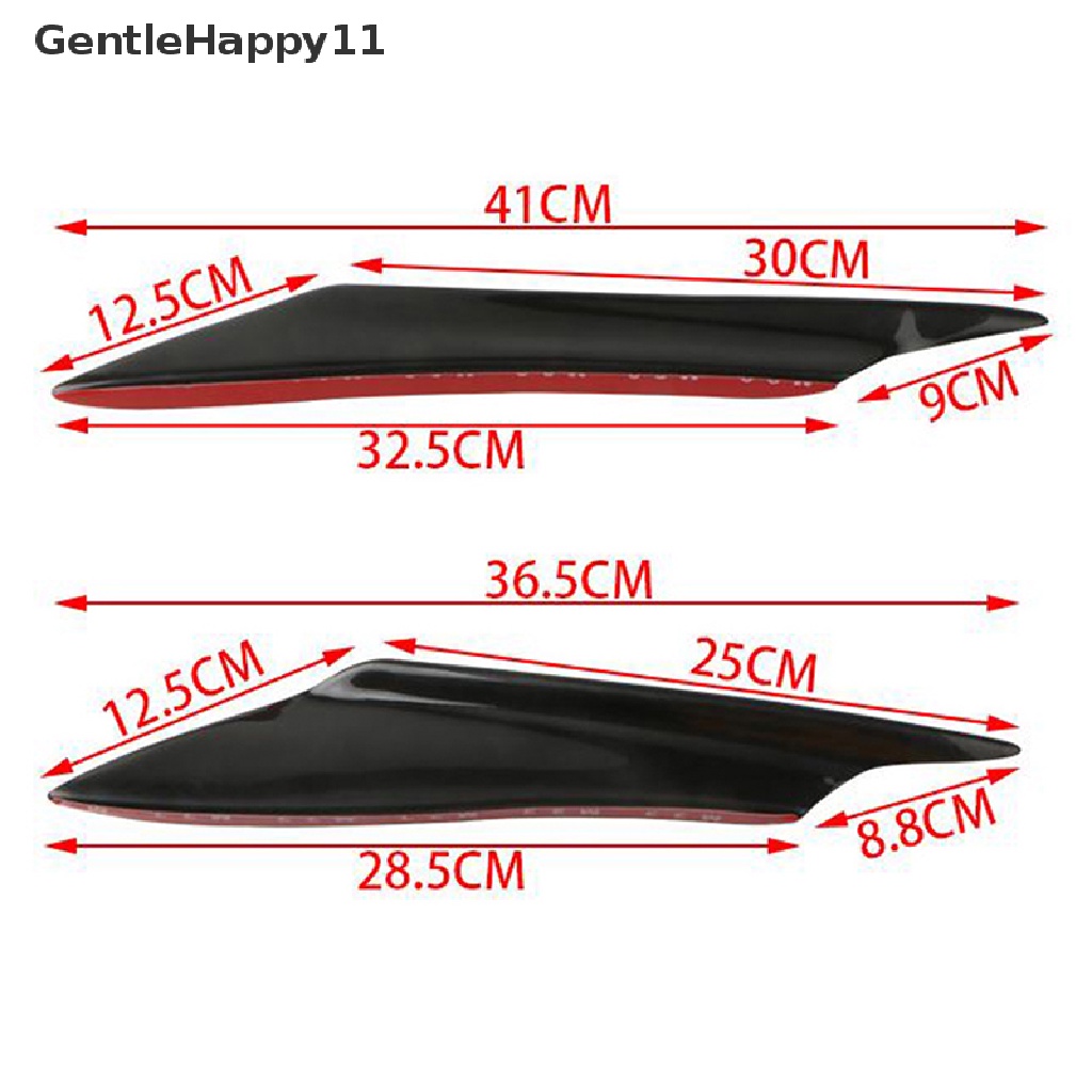 Gentlehappy 4Pcs Serat Karbon Mobil Bumper Fin Canard Splitter Diffuser Spoiler Air id