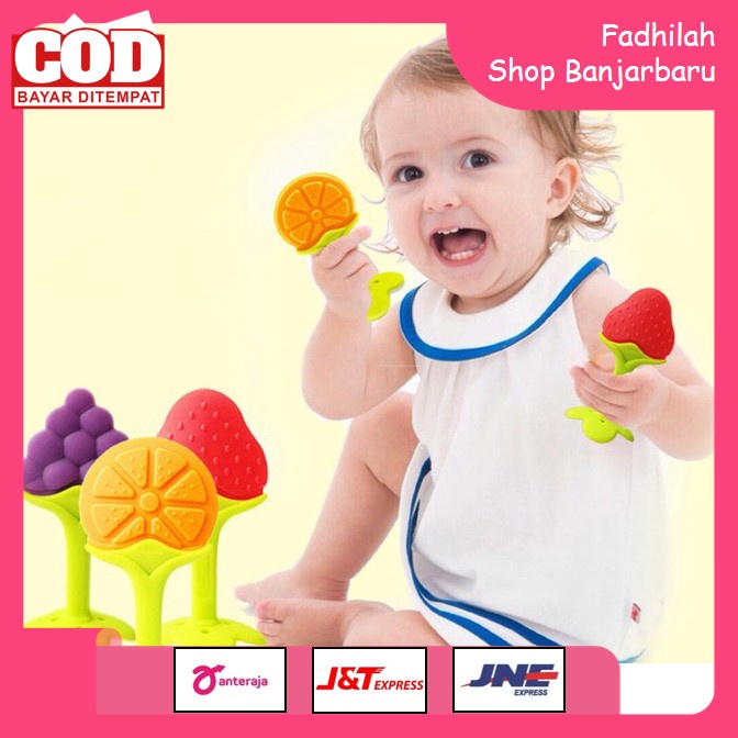 BABY TEETHER GIGITAN BAYI BENTUK BUAH / MAINAN GIGI BAYI SILIKON | FADHILAH SHOP BJB