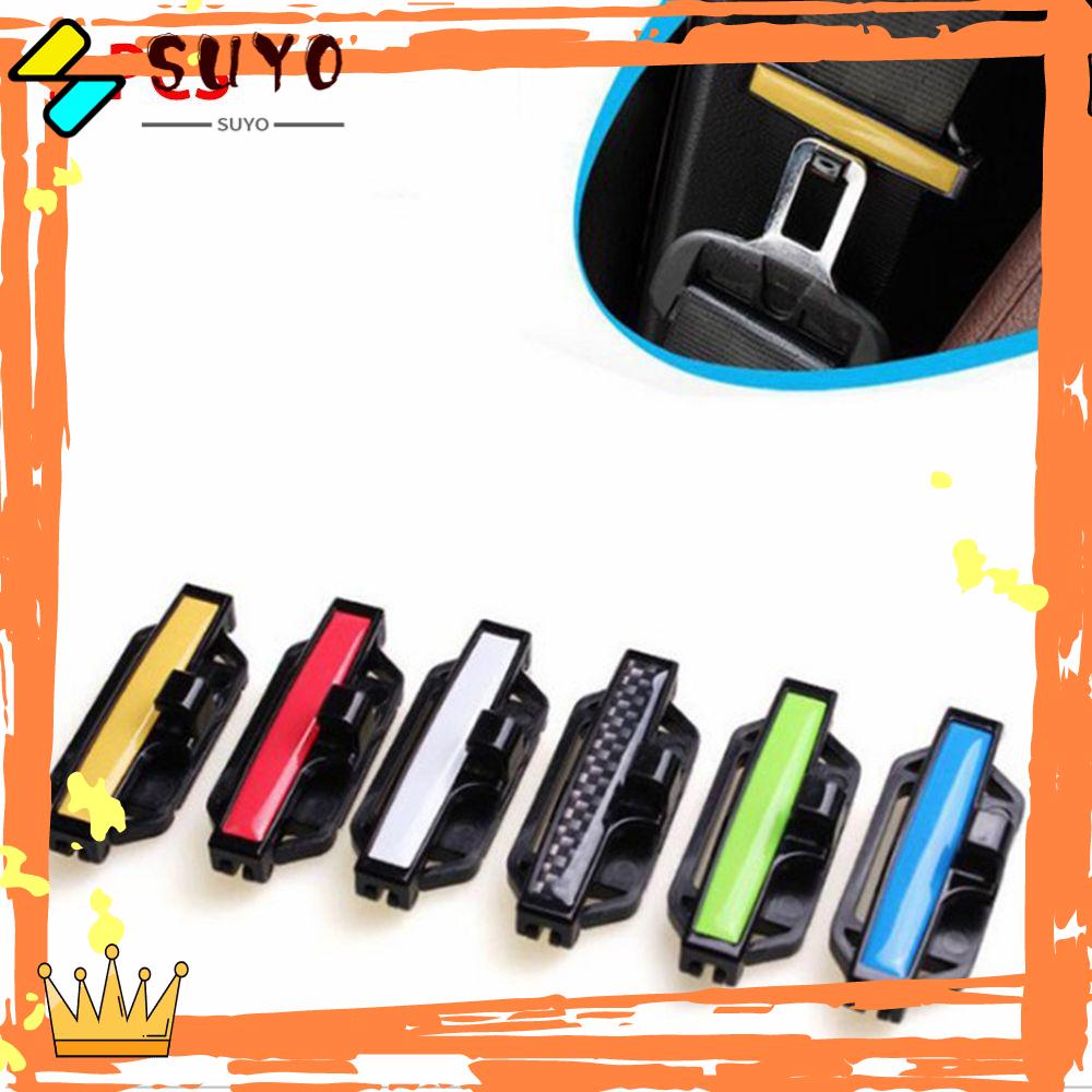 Suyo 2pcs Belt Safety Adjuster Clip Auto Fastener Adjustment Lock Meningkatkan Kenyamanan Socket Seatbelt Stopper