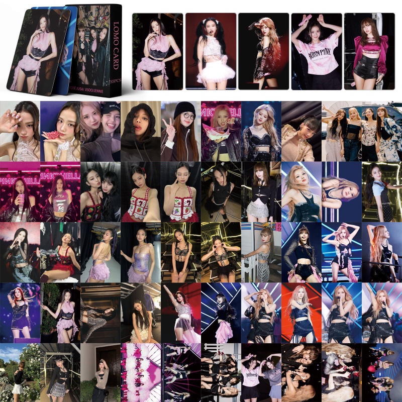 55pcs/set Kpop Blackpink Coachella Photocards 2023 Konser HD Koleksi Kartu Lomo JENNIE ROSE LISA JISOO Show Album Card Blackpink