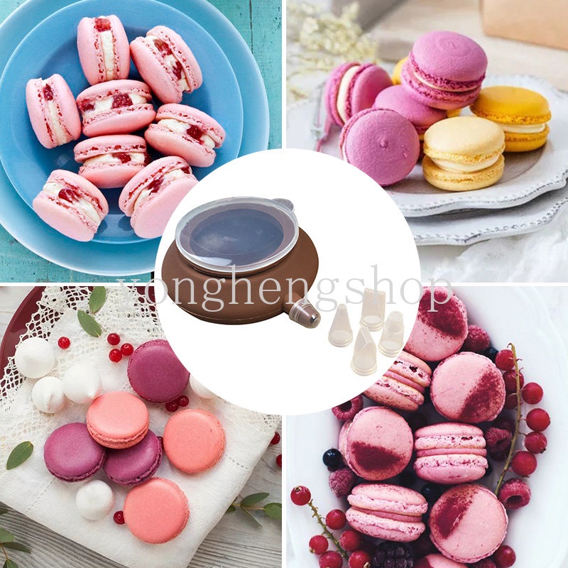 Silikon Muffin Macaron Pot Dengan 5nozel Coklat Selai Extruder Perlengkapan Dekorasi Kue Dapur DIY Dessert Pastry Baking Tool