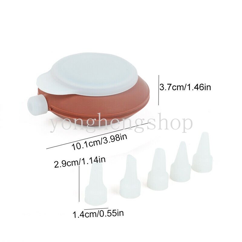 Silikon Muffin Macaron Pot Dengan 5nozel Coklat Selai Extruder Perlengkapan Dekorasi Kue Dapur DIY Dessert Pastry Baking Tool