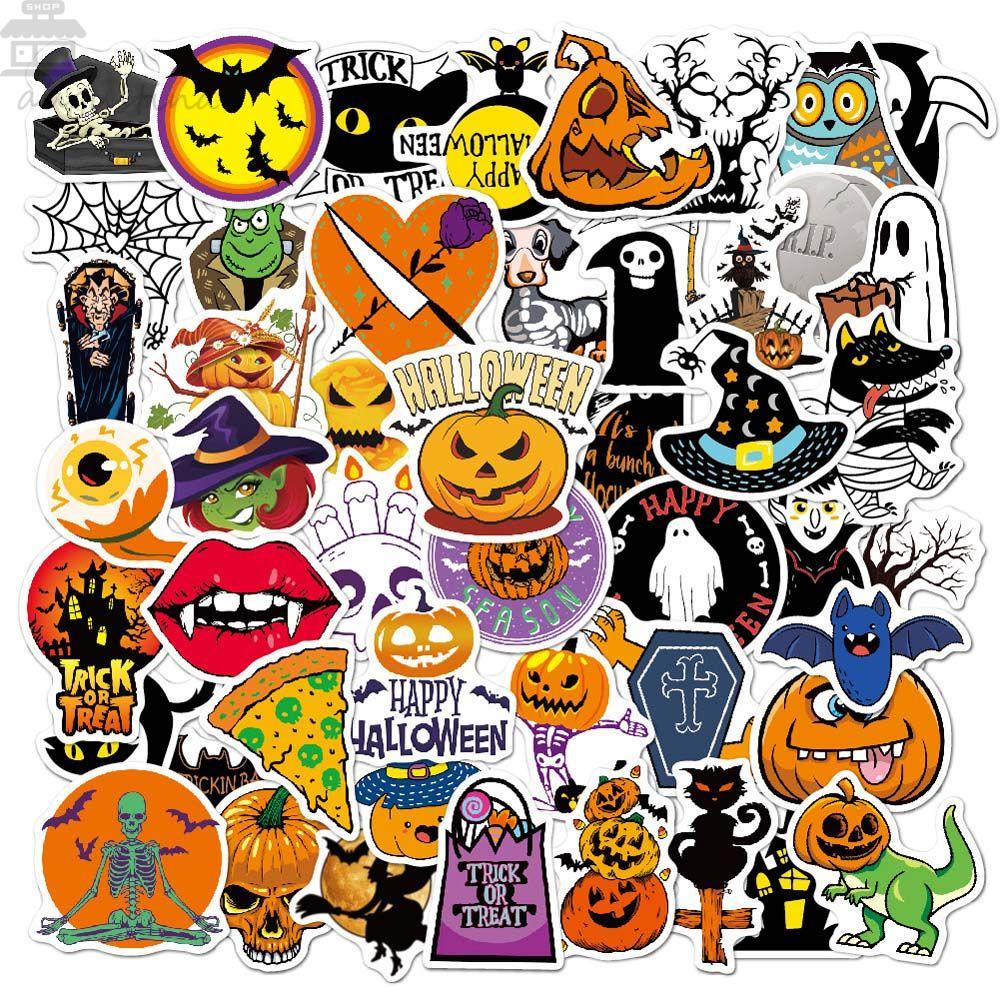 Agustina Halloween Stiker Cangkir Koper Hallowmas Labu Scrapbooking Album Dekorasi Graffiti Dekoratif Sticker