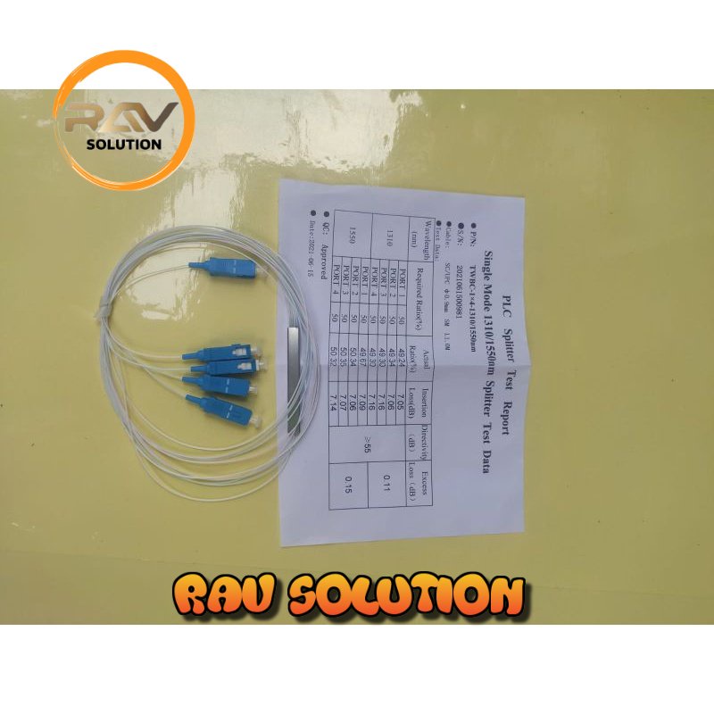 Pasif splitter 1-4 plc sc upc - RAV SOLUTION FIBER OPTIC