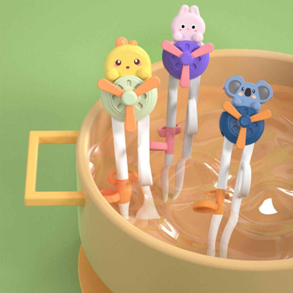 NEEDWAY Sumpit Belajar Anak Lucu Safety Praktis Koala Utensil Kartun Ayam Food Grade Baby Practice Helper