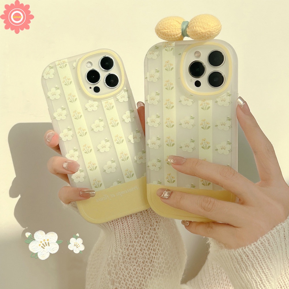 Case Samsung A34 A54 A12 A13 A04 A23 A73 A32 A03 A51 A52 A50s A14 A10s A50 A33 A30s A03s A20 A20s A72 A21s A02s A53 A52s A11 A71 A22 A31 INS Fresh Flowers 3D Bow-knot Hias Case