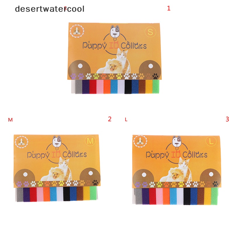 Deid 12buah/Set Puppy Newborn Pet Recognition Collar Kitten Kalung Anjing Kerah Martijn