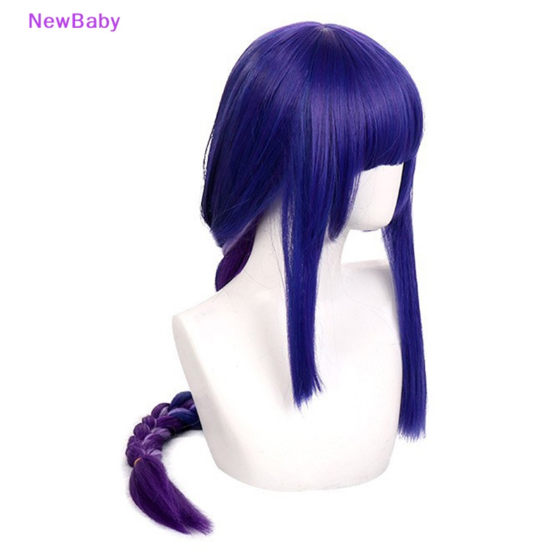 Newbaby Game Genshin Impact Raiden Sho Baal Wig Cosplay Wig Pewarna Gradasi Panjang ID