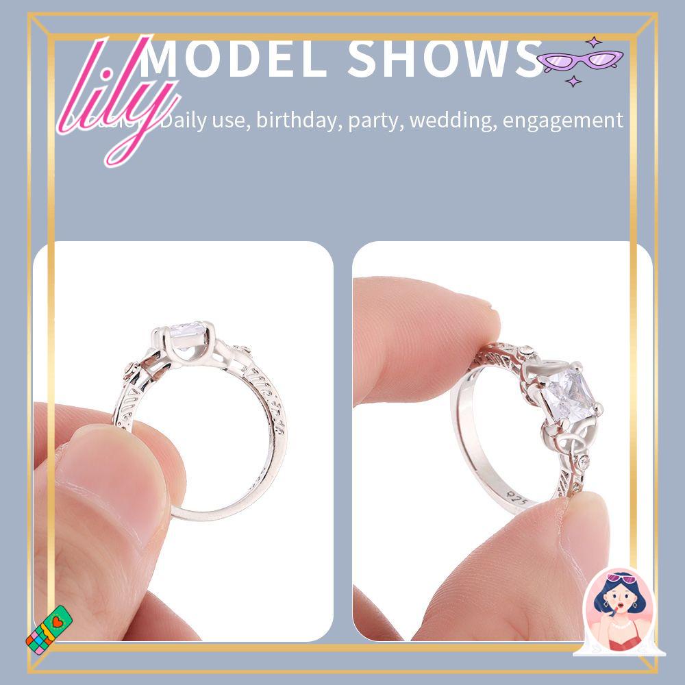 Lily Berlian Cincin Hadiah Natal Pernikahan Wanita Fashion Indah925 Sterling Silver