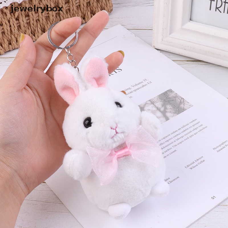 [jewelrybox] Cute Bow Rabbit Plush Stuffed Doll Lembut Mewah Mainan Gantungan Kunci Tas Liontin Anak Hadiah Butik