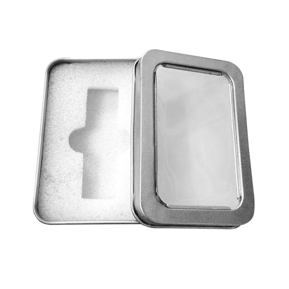 TOP U Disk Holder Sample Wadah Kaleng Silver Kosong Organizer Dengan Sponge Rectangular