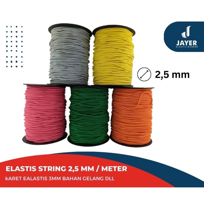 Tali Karet Bulat Elastis String 2,5 mm Tali bahan accesories dll