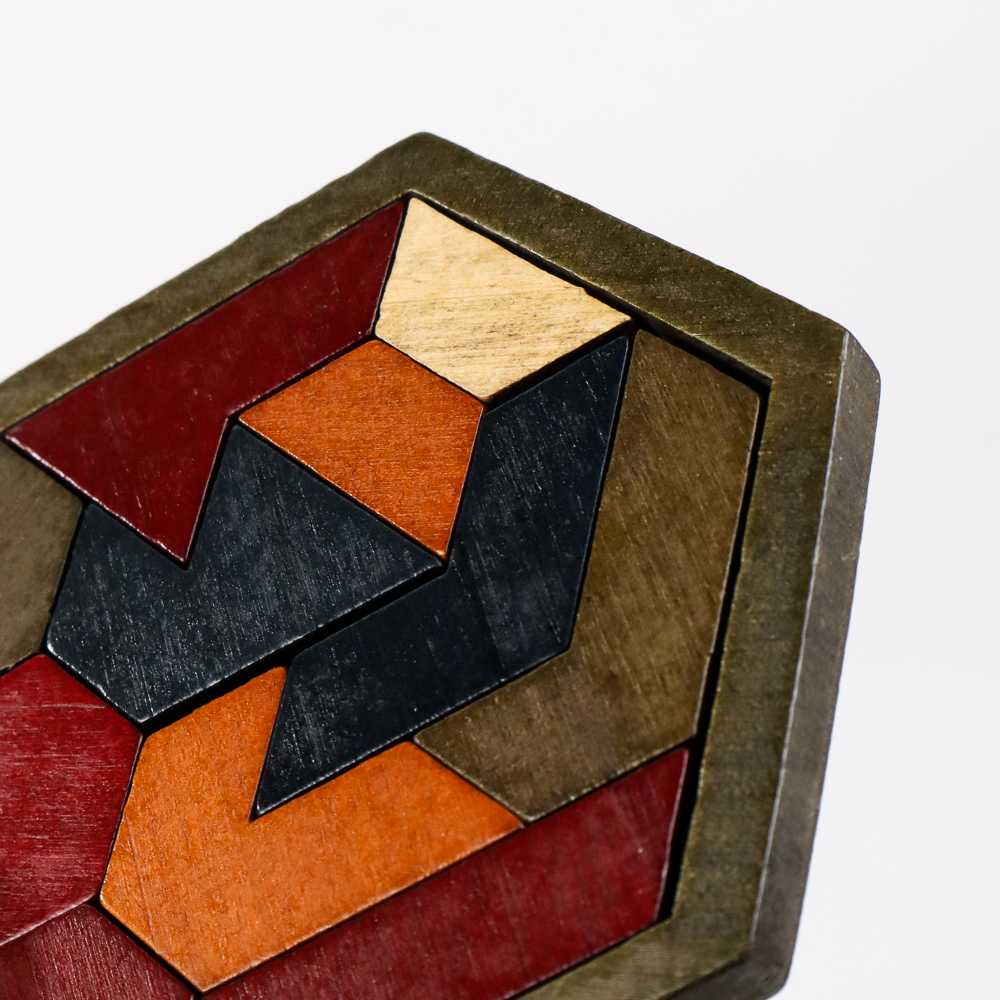 JOKEJOLLY Mainan Anak Hexagonal Wooden Geometric Shape Puzzle - JK-780 ( Mughnii )