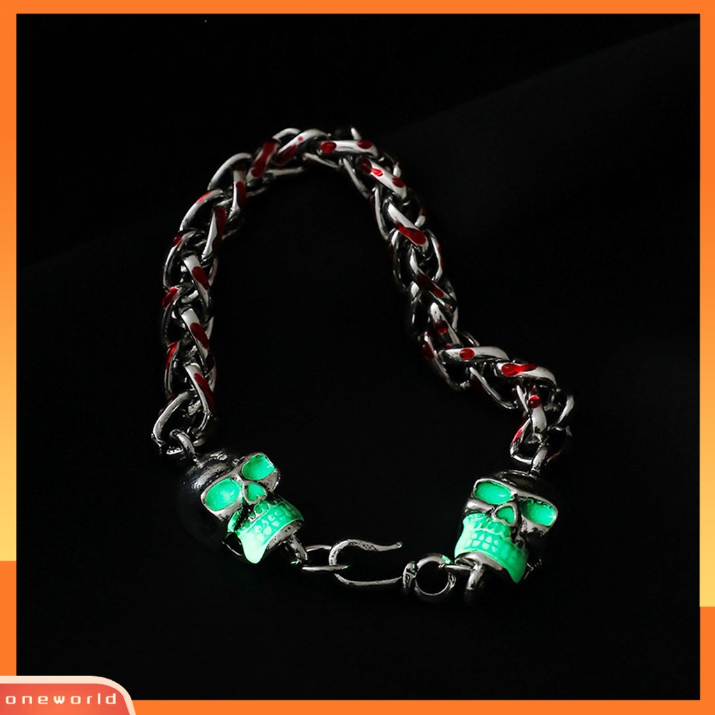 [EONE] Gelang Pasangan Rantai Merah Bercahaya Perhiasan Tetes Minyak Tebal Gelang Fashion Jewelry