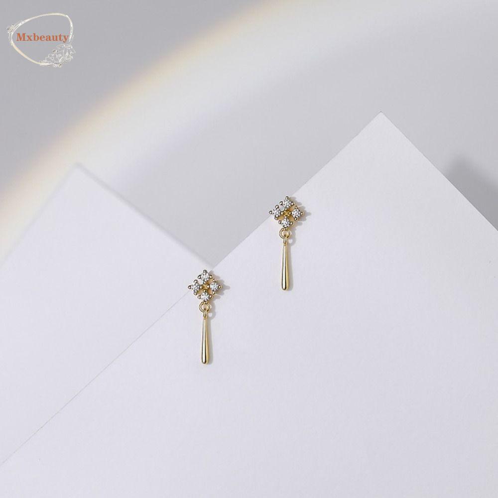 Mxbeauty Anting Tetesan Air Hadiah Shiny Elegan Bulat Indah Persegi Gaya Korea Earrings