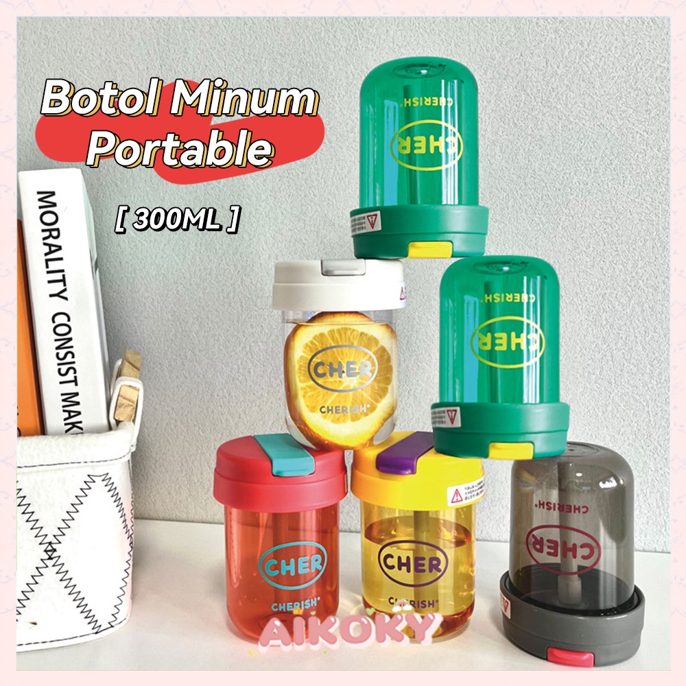 AIKOKY Botol Minum Anak Bayi Training Cup Sedotan Anti Tumpah 300ML