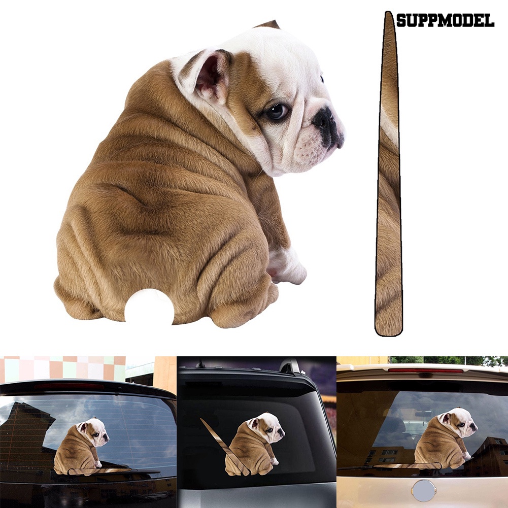 [SM Auto] Lovely Dog Shake Tail Mobil Kendaraan Reflektif Kaca Belakang Wiper Stiker Dekorasi