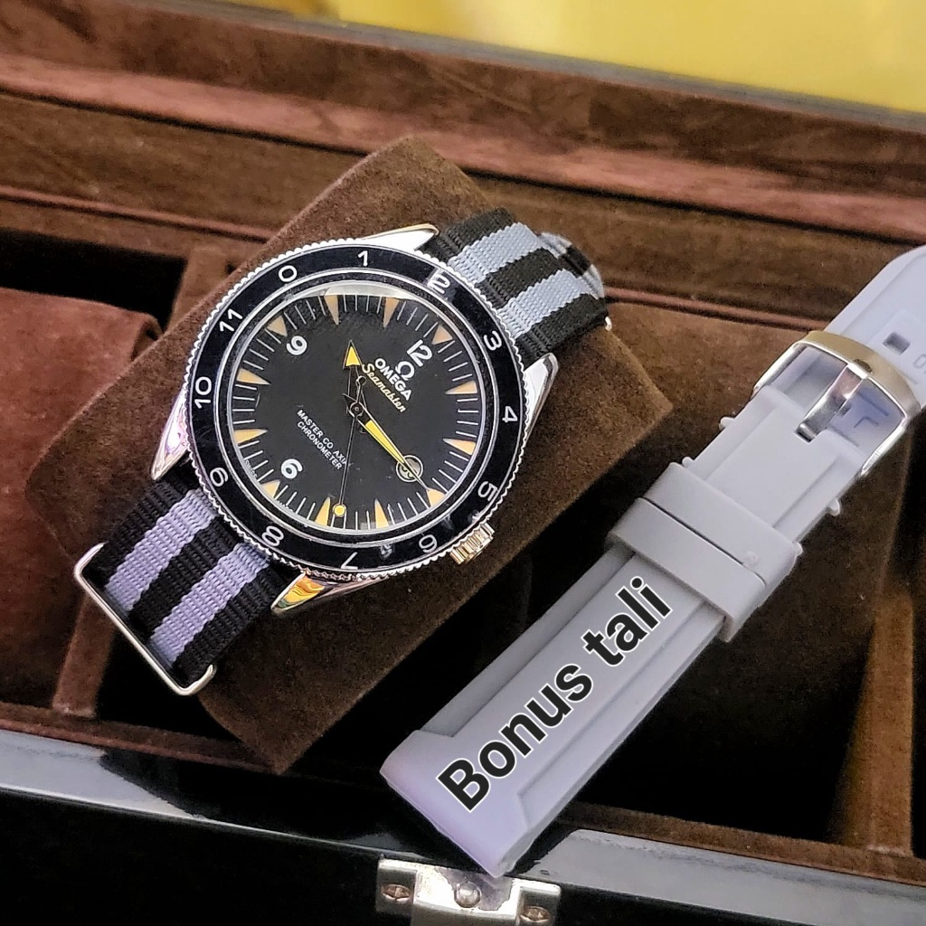 Bonus tali - Jam tangan casual pria 0mg-FW Fitur tanggal aktif strap kanvas & rubber premium FORTUNA