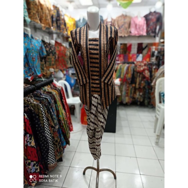 Lurik Atasan Kebaya Kutubaru Surjan Hem Kemeja Dewasa Anak Lurik Printed Bahan Katun 30S  - Set Sete