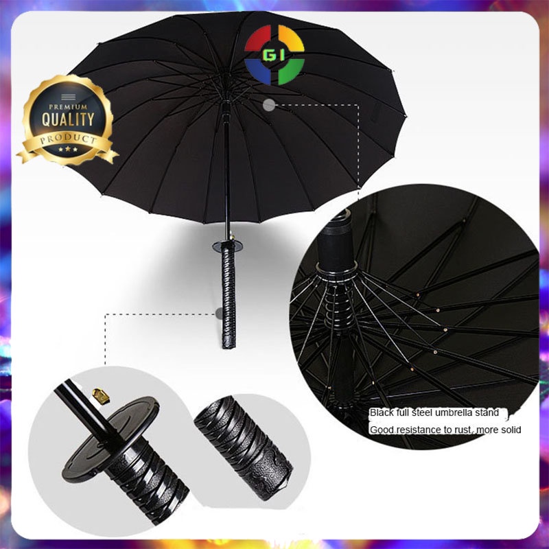 Payung Unik Jepang Bentuk Samurai Katana Black