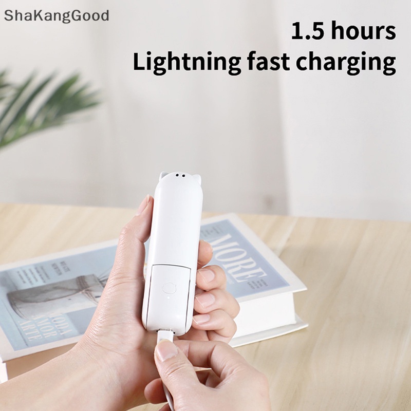 Kipas Angin Portable Selip Kipas Genggam Mini USB 2000mAh Recharge Hand Held Kipas Saku Kecil Dengan Fitur Senter SKK