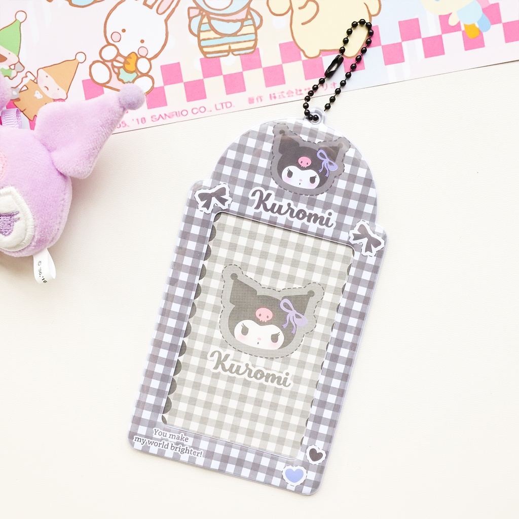 Galicici New Sanrio Checker Collection Card Case/Kuromi Lucu/Pochacco Student ID Polaroid Pelindung Case