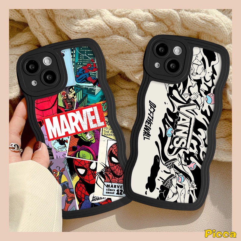 Case Label Graffiti Anime Kartun Merek Trendi Untuk Infinix Hot 12i 10Lite 11s 10s 20 10 9 20s 8 12 Pro Hot 9 10 11 12 Play Note 12 G96 10 Pro Smart 6 4 5 Plus Tepi Bergelombang Lembut Sarung