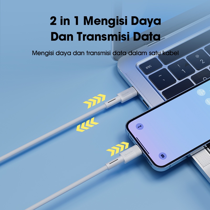 ACOME Kabel Data Type-C to USB-C / Type-C to Lightning / Data Cable PD 60W 3A Super Fast Charging iPhone / Macbook / Android (AD-C Series) Original - Garansi 1 Tahun