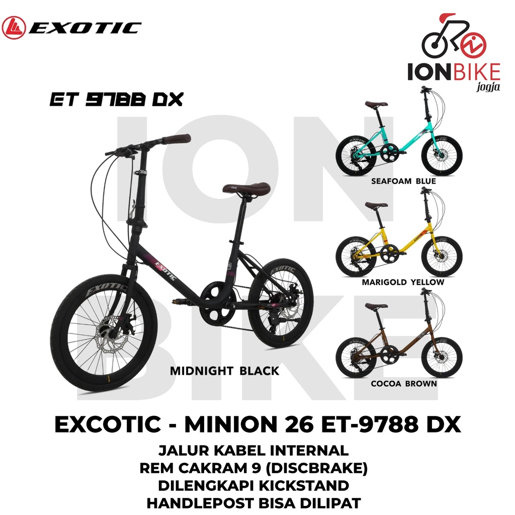 Sepeda Minion 20 Exotic 9788DX Discbrake Terbaru Murah Mini Cakram Disc Brake Klasik Classic Antik C