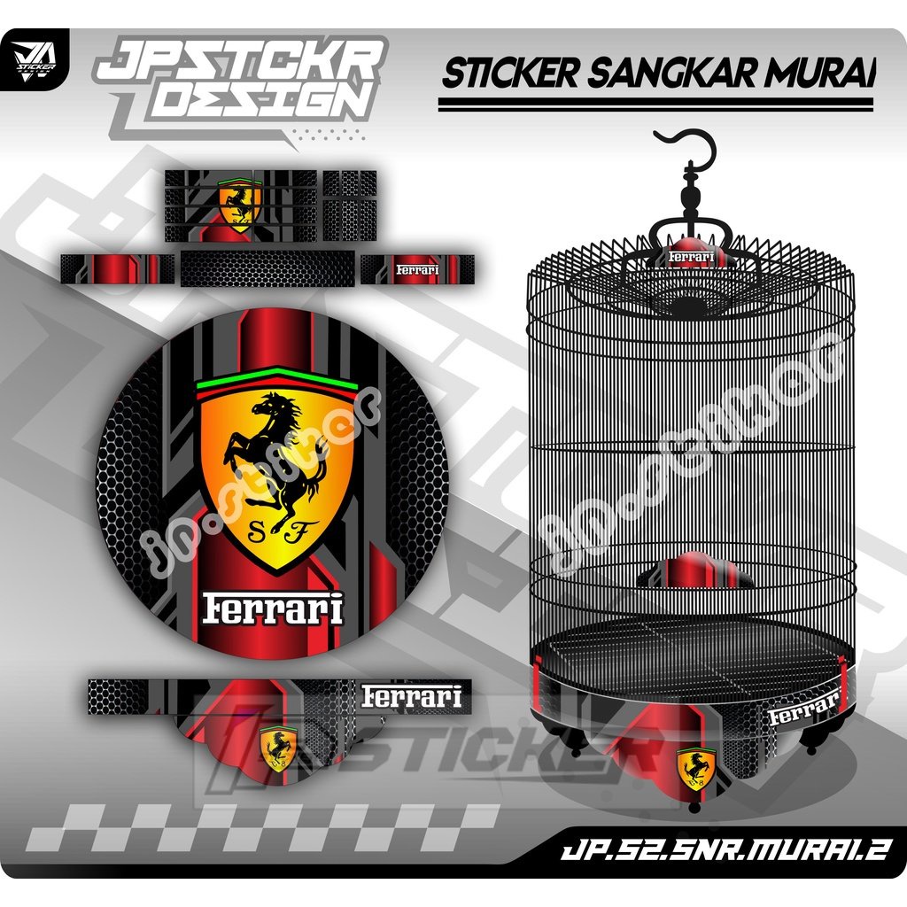 Sticker Decal Sangkar Murai Batu Stiker Ebod Radja BnR Setiker Dekal Kandang MURAI BATU JP.S2-2
