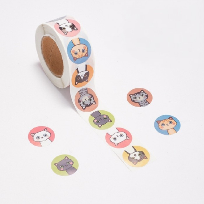 

Tape Isolasi Stiker Motif Kartun Kucing Lucu (500 Stiker)