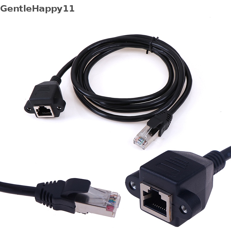 Gentlehappy 1Pc RJ45 Male to Female Screw Panel Mount Kabel Ekstensi Jaringan LAN Eterna id