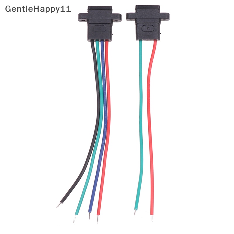 Gentlehappy Type-C 2Pin 4Pin Kawat Las Female Anti Air Soket Cewe Karet Ring Arus Tinggi Fast Charging port id